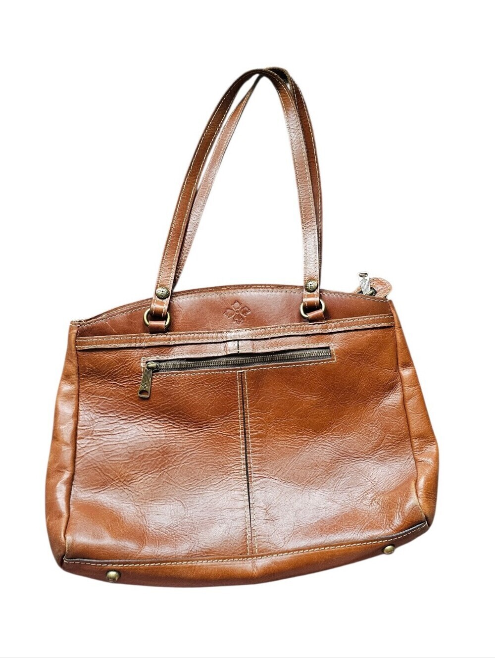 Patricia Nash Heritage Collection Poppy Satchel Leather Bag Tan Brown